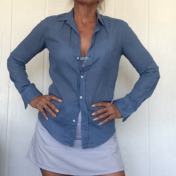 FRANK & EILEEN BLUE BUTTON UP COTTON SHIRT SIZE XS - Picture 2 of 11